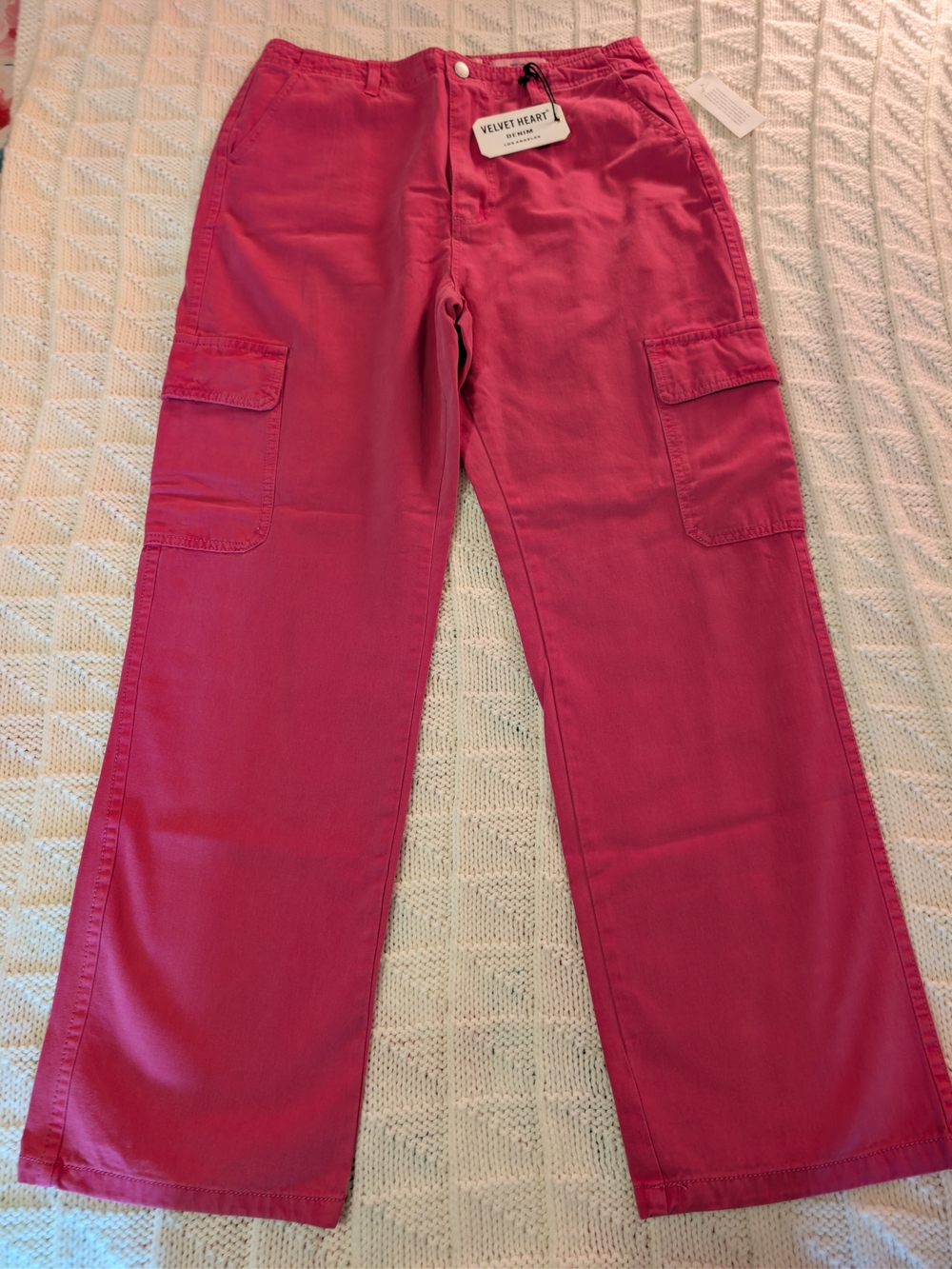 Velvet Heart Dusty Pink Straight-Leg Cargo Jeans